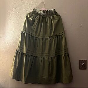 Philosophy Olive Green Midi Skirt